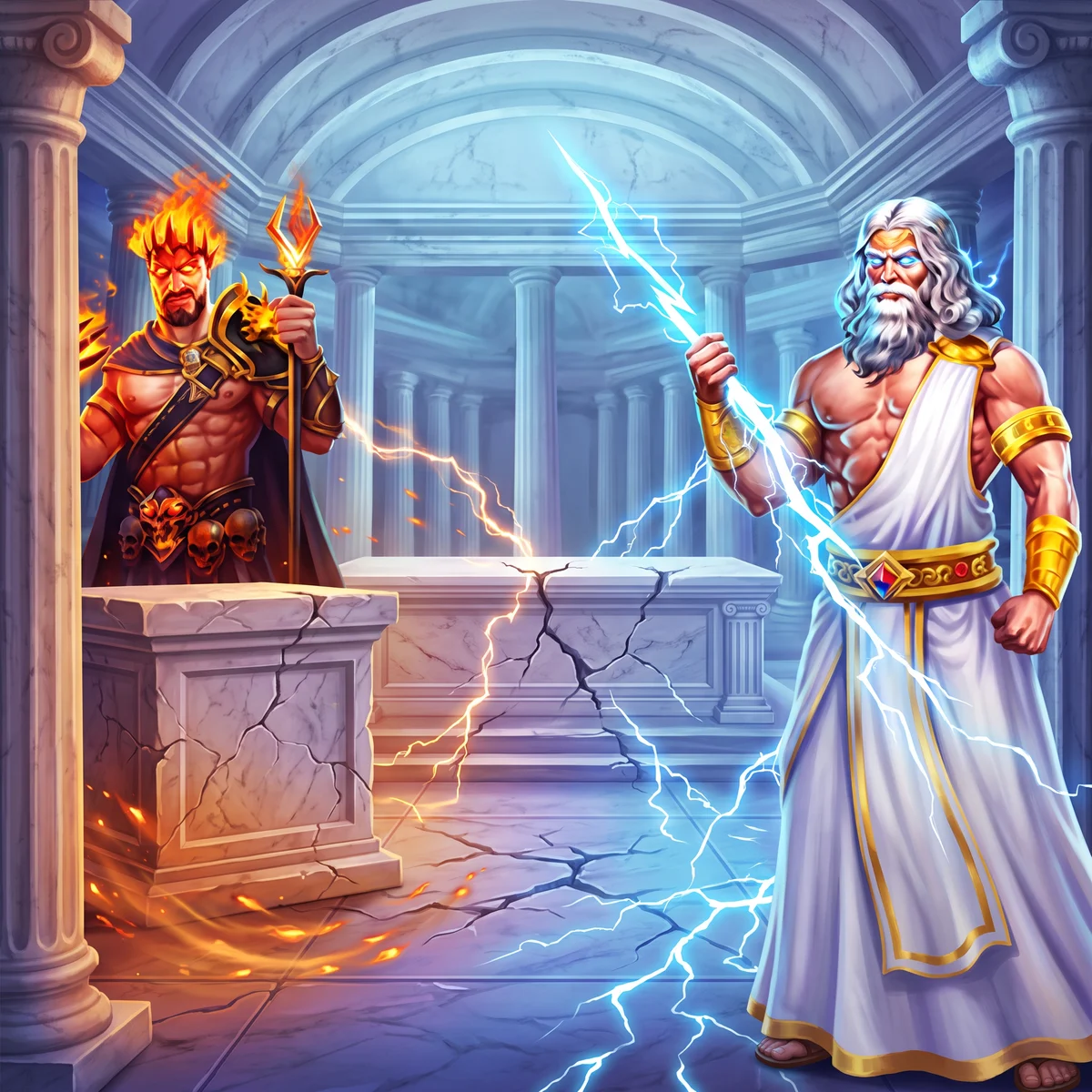 Zeus vs Hades Gods of War key art